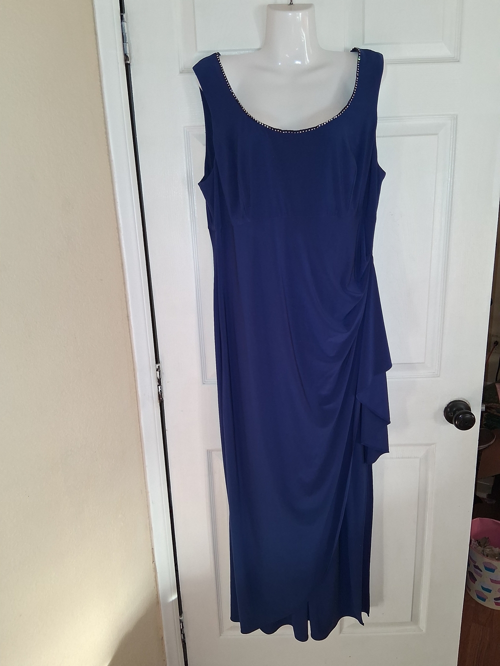 Vintage Y2K Kathy Roberts R&M Richards Royal Blue 2pc Dress & Jacket Set Size 16 - Picture 11 of 16